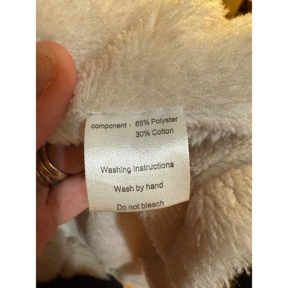 ASA Fashion Group Black and Cream Teddy Jacket Plush Trim and Hood - Picture 3 of 8